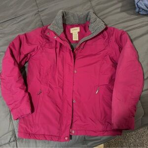 LL Bean Women's Winter Jacket Fleece Lined, Magenta, Size S